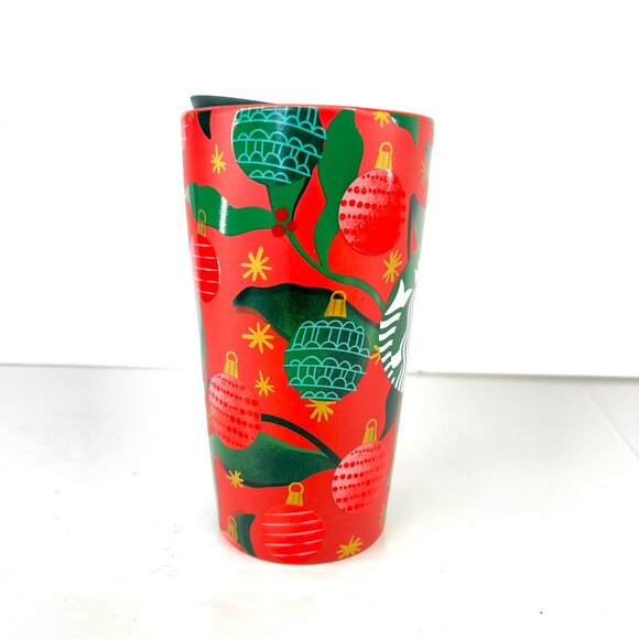 Starbucks Christmas Limited Edition Ornaments Ceramic Travel Mug- 2019 Red Green - Picture 4 of 12